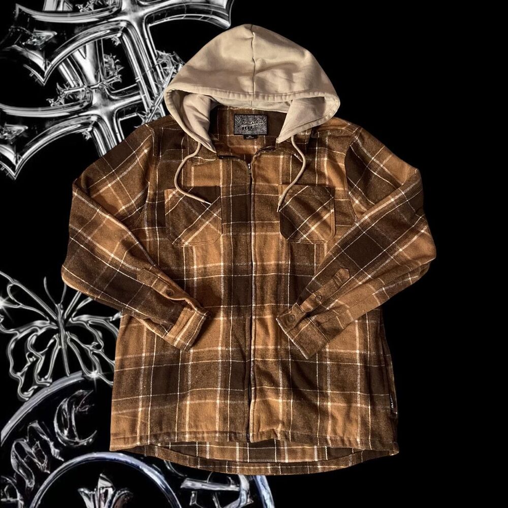 Brooklyn-cloth Men's Brown and Tan Hoodie